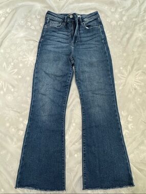 High-Rise Dark Blue Flare Jeans for Women